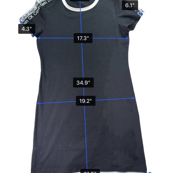 Calvin Klein Women's Black Cotton Logo T-Shirt Dress Size M Casual Style - New - Picture 10 of 11